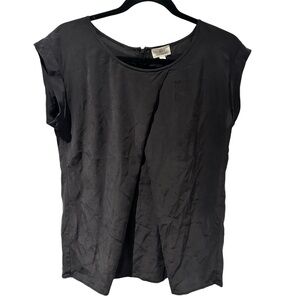 Adriano‎ Goldschmeid 100% Silk Black Top Crossover Size Small